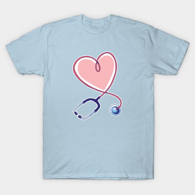 Stethoscope Heart T-Shirt by SLAG_Creative